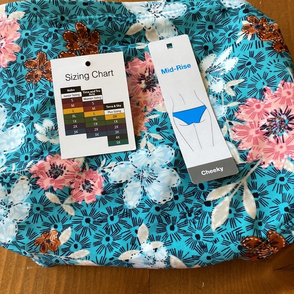 Time and Tru Teal Blue Floral Bikini - Picture 7 of 14